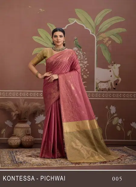 Kontessa Pichwai By Rajtex Tussar Silk Handloom Weaving Sarees Best Wholesale Shop In Surat